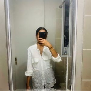 Zara White Button Blouse